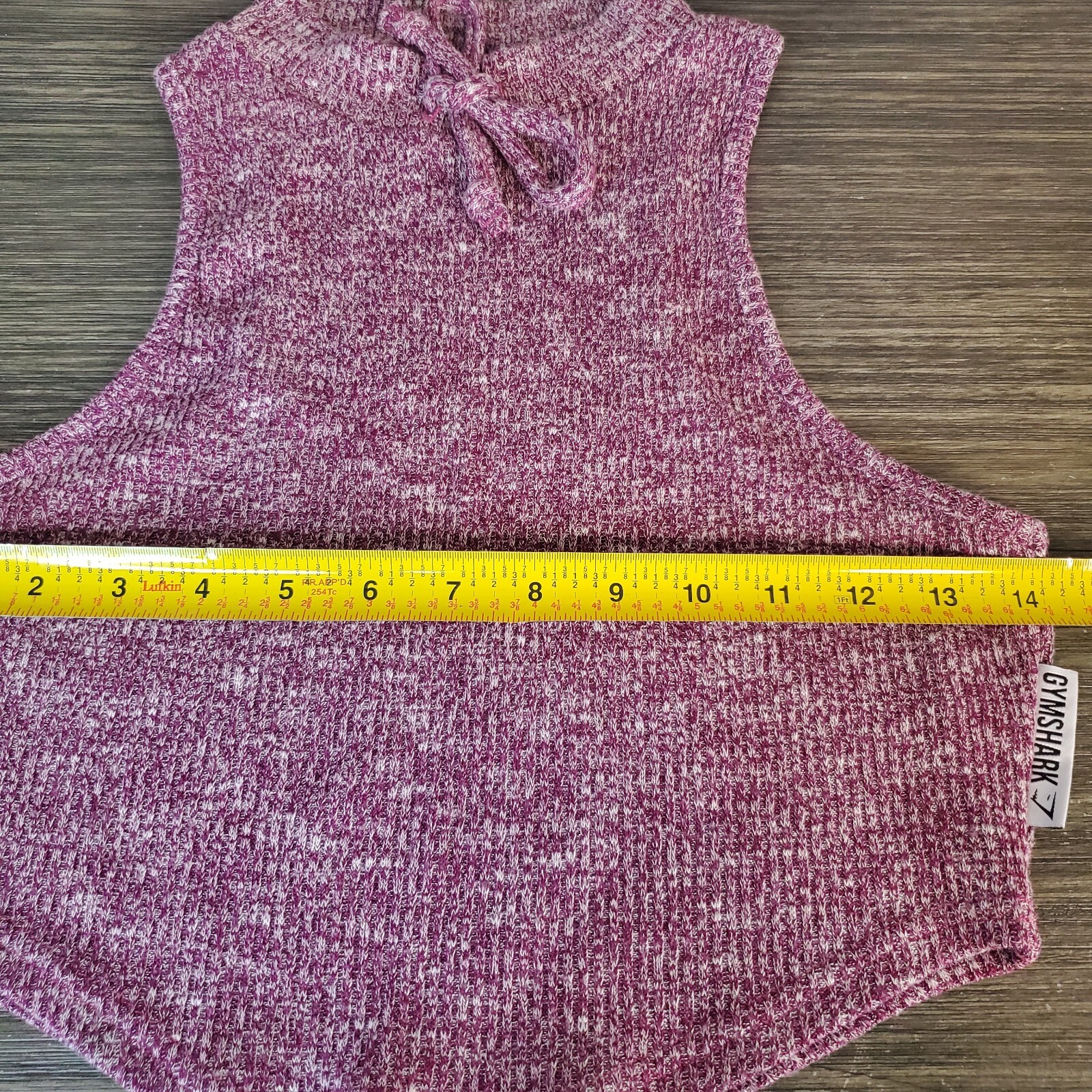 Gymshark Slounge High Crew Neck Ribbed Cropped Tank Top Dust Size Medium Med EUC