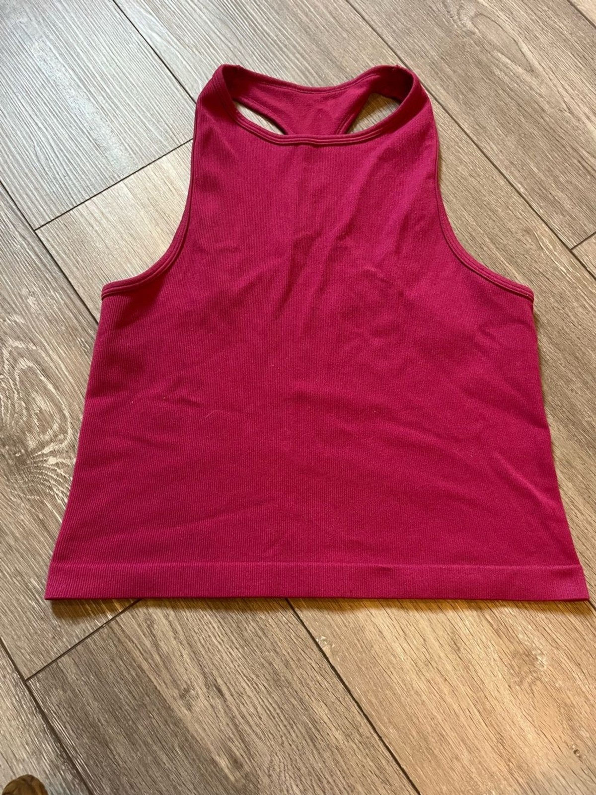 Intimately Free People High-Neck Ribbed Crop Tank Top Pink Size Medium to Large