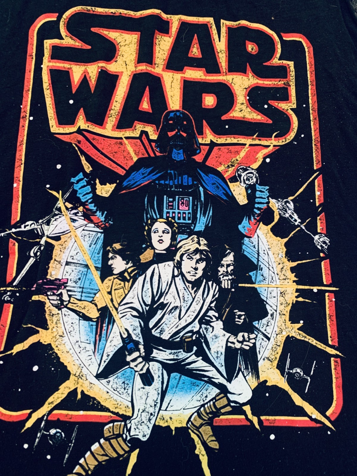 Star Wars Shirts Womens Medium Paper Thin 1977 Artwork + ESB Crop Top Boba Fett