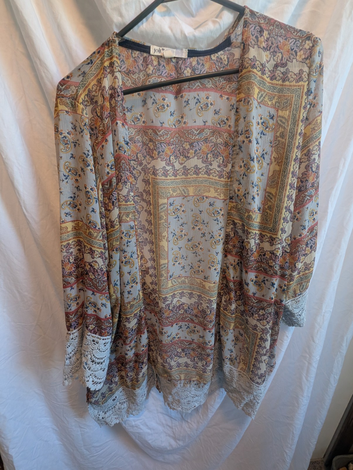 Jolt Open Front Sheer Blouse Multi Color Size Medium Pre Owned