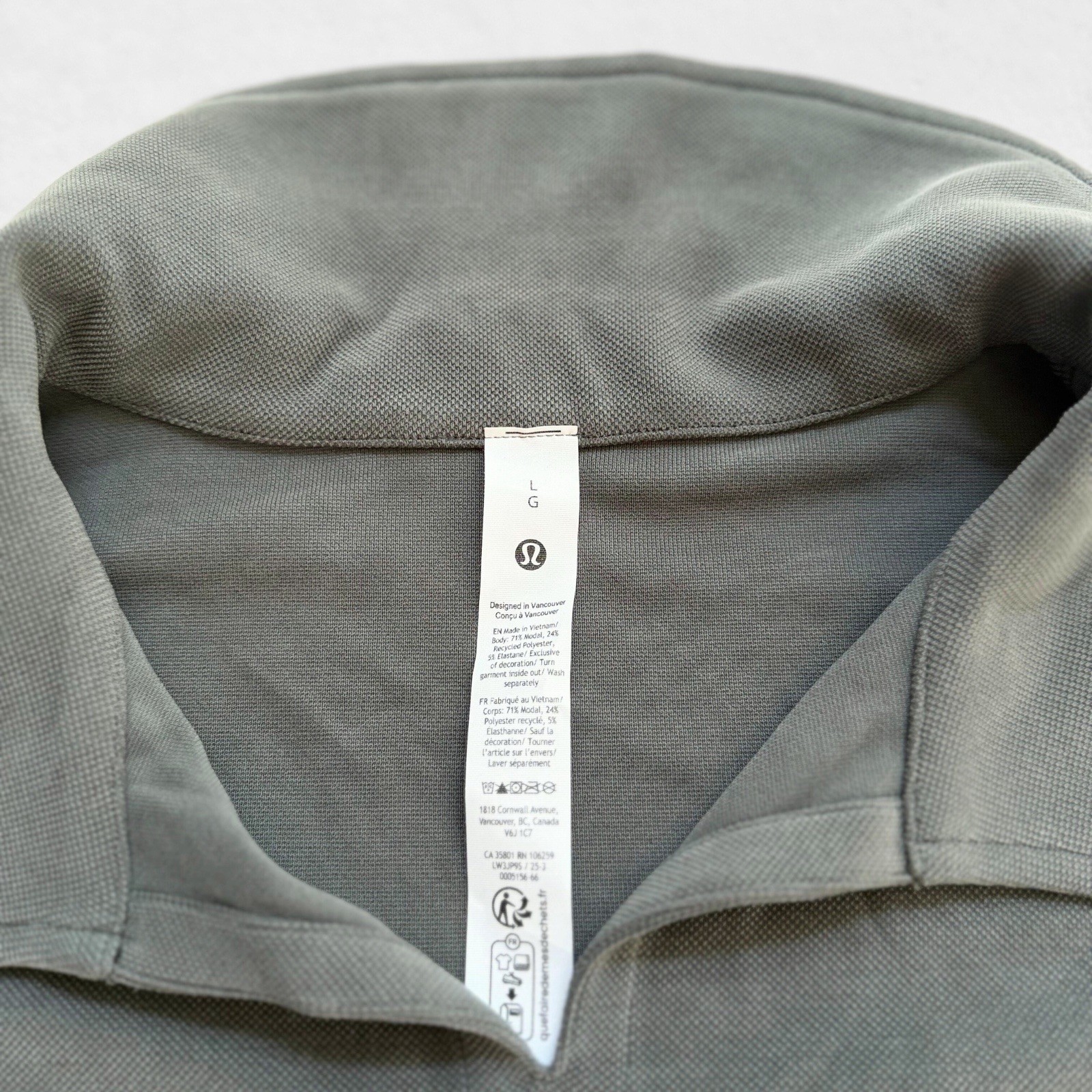 NWT Lululemon Softstreme Pique Oversized Polo Long Sleeve Palm Deco Size L