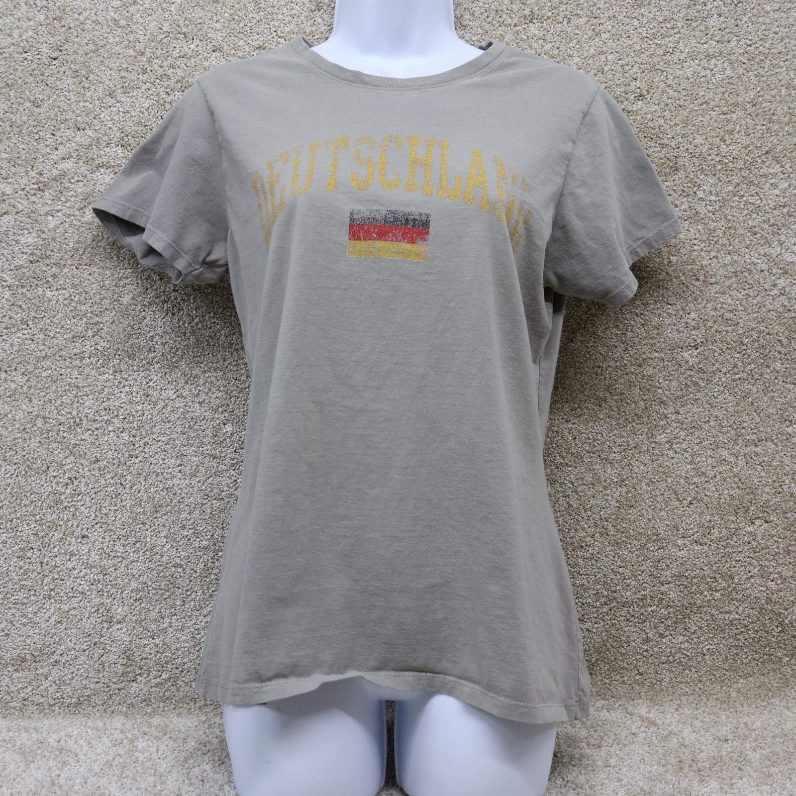 Port & Company Deutschland Germany Flag T Shirt Womens Large Gray