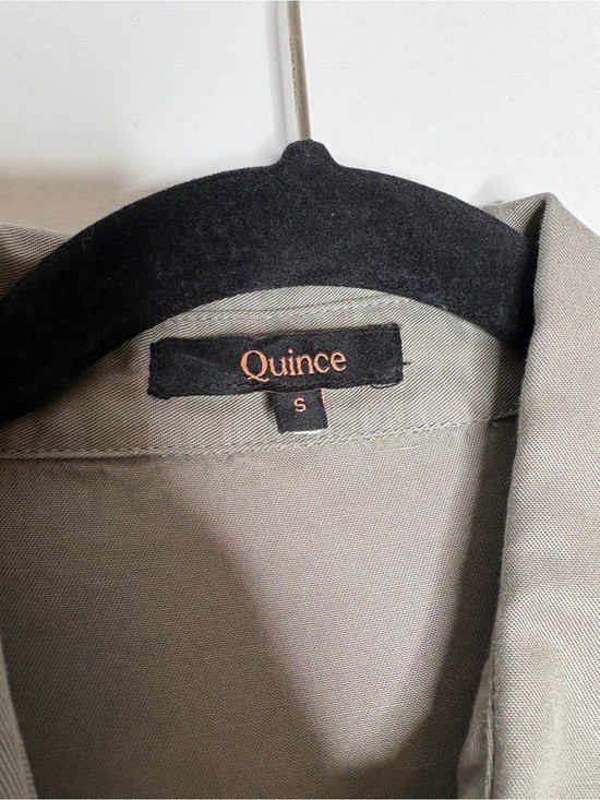 Quince Vintage Wash Tencel Camp Shirt Button Down In Olive Green Size S