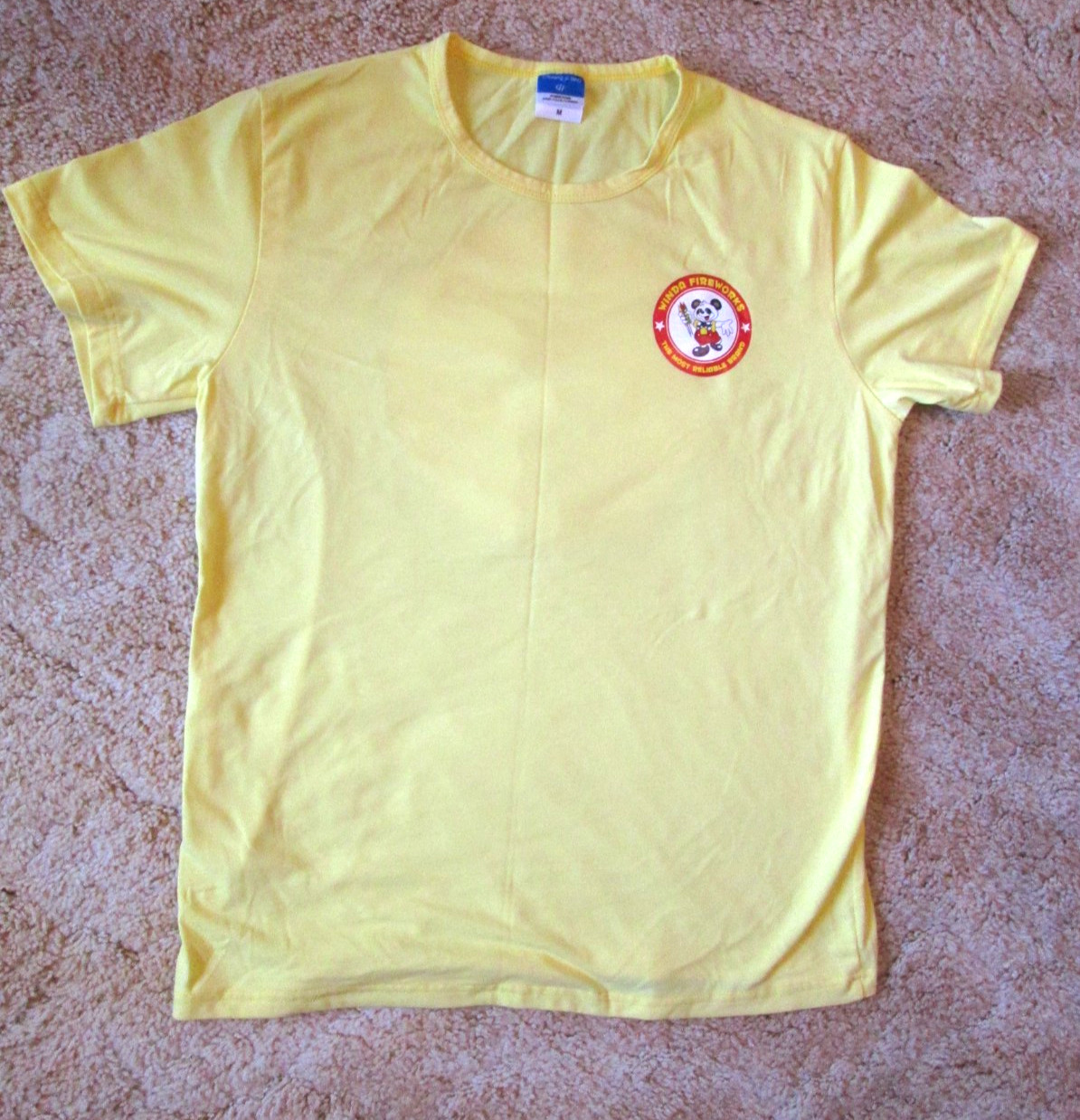 WINDA FIREWORKS Graphic Double Sided T-Shirt-Women’s Size-M-Fireworks Yellow