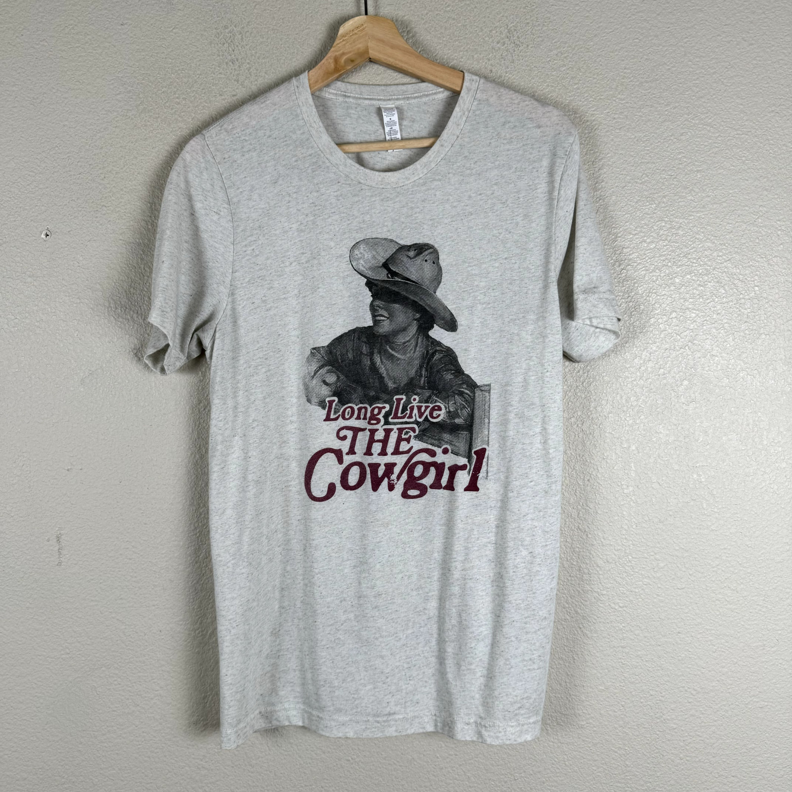 Rubys Rubbish Shirt Women M Heather Grey Long Live The Cowgirls Graphic Western