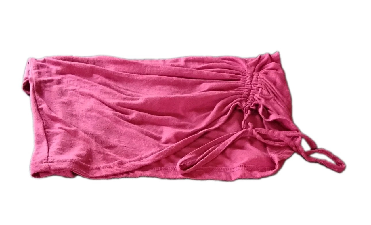 Women’s Size S Pink Scoop Neck Sleeveless Tank Button Drawstring Ruched