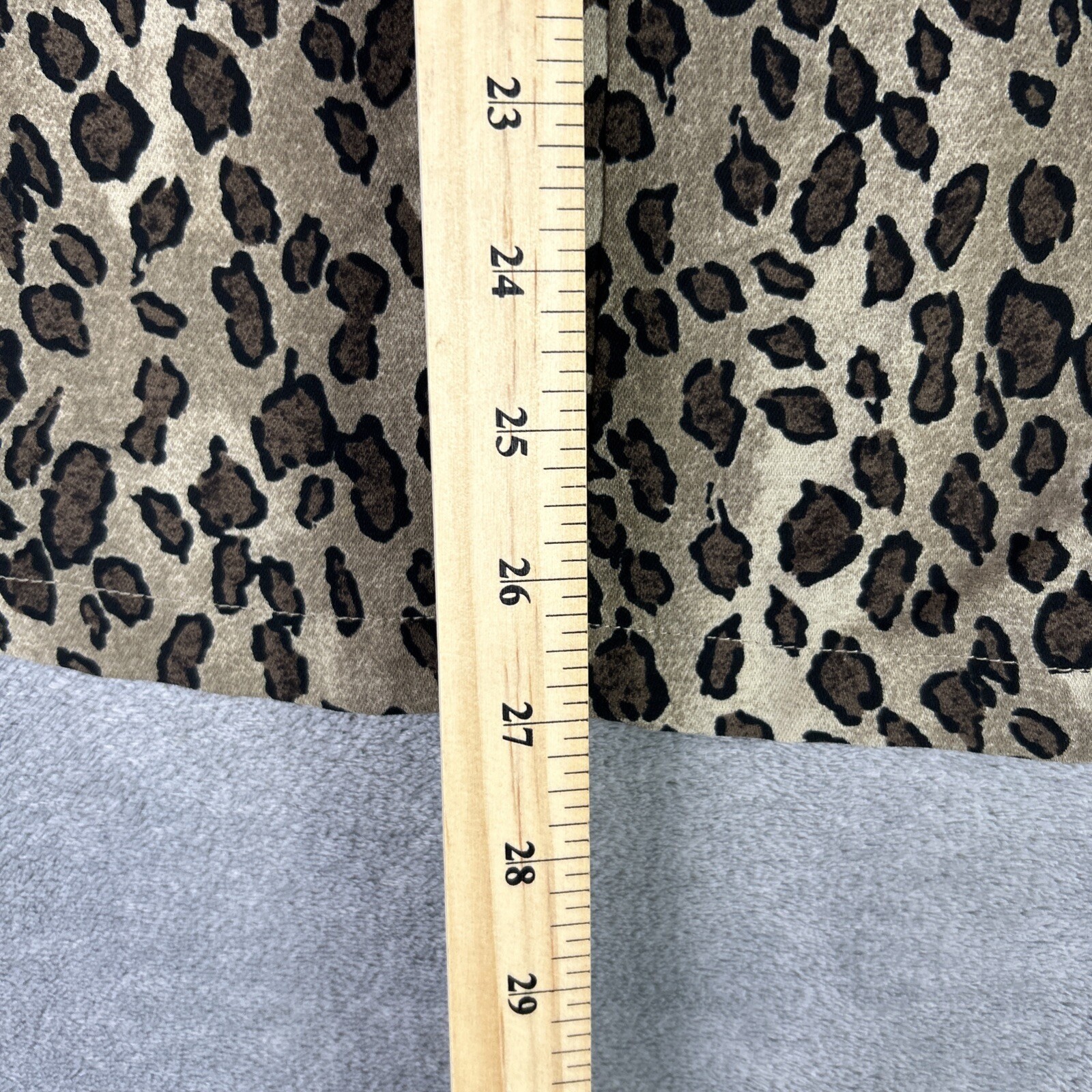 Emma James Women’s 22 W Button Up Camp Shirt Brown Leopard Print Blouse Boho