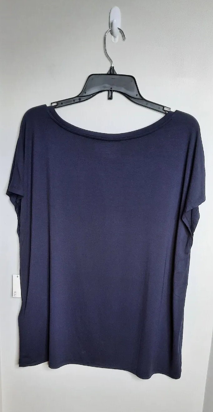 Daily Ritual Womans Short Sleeve T-Shirt Size XL Dark Blue Basic Stretch NWT