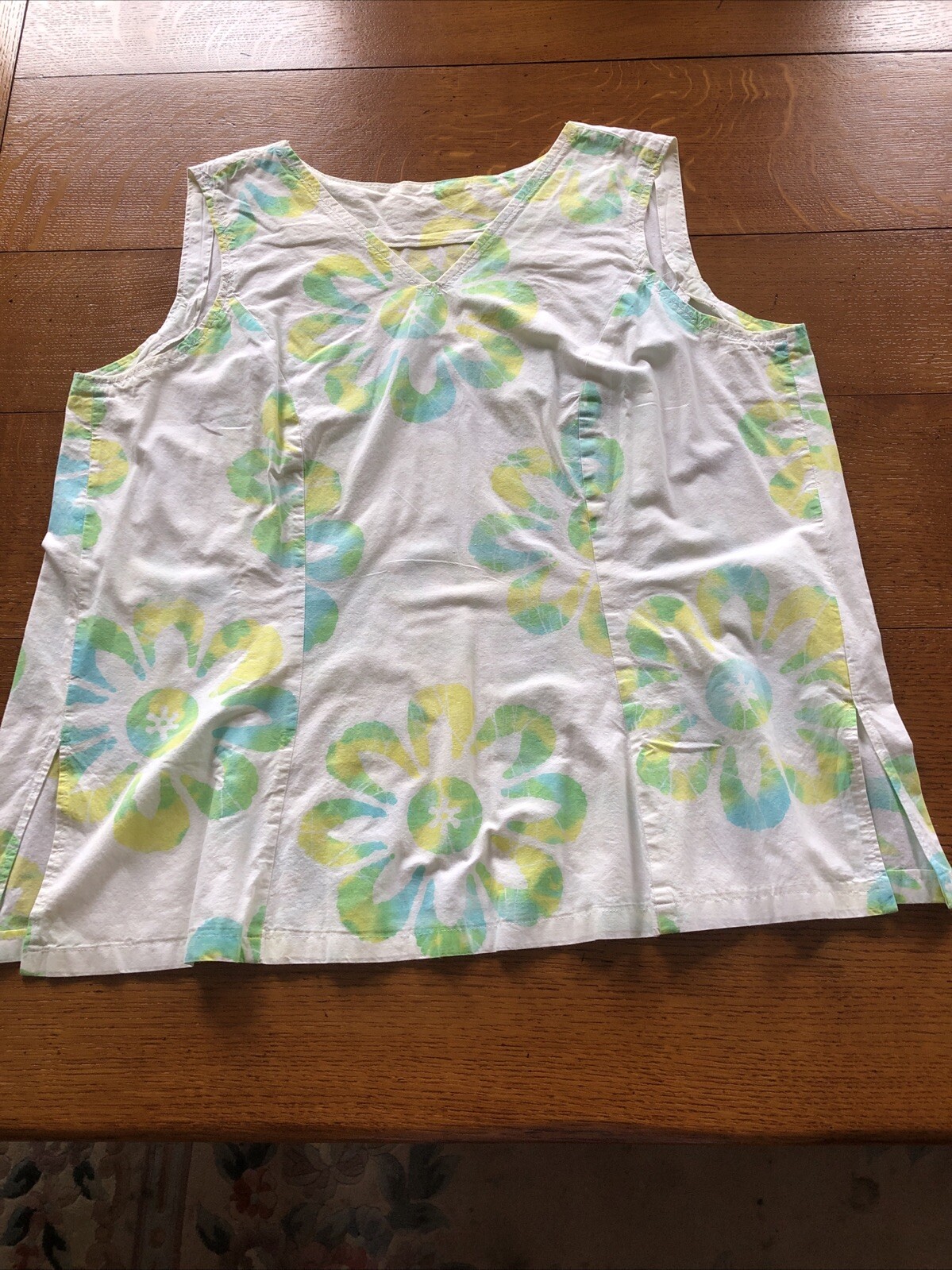 Home Hand Made Sleeveless Cotton Blouse Vest Top. About a 20.