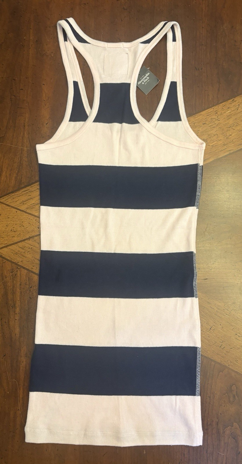Y2K Abercrombie & Fitch Vintage Women Ribbed Racerback Stretch Stripe Tank, NWT