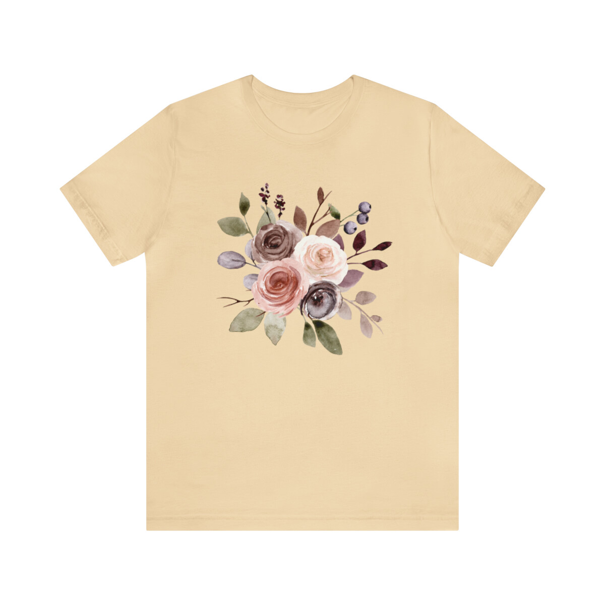 Floral Spring Rose Wildflower Boho Watercolor Womens T-Shirt S M L XL 2XL 3XL
