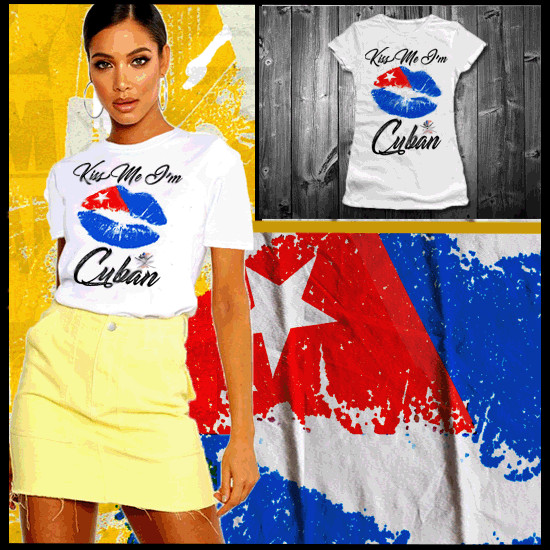 Cuban Lips T-Shirt Afro Cuban Cuba Flag Little Miami Afro Latina Carnival Tee
