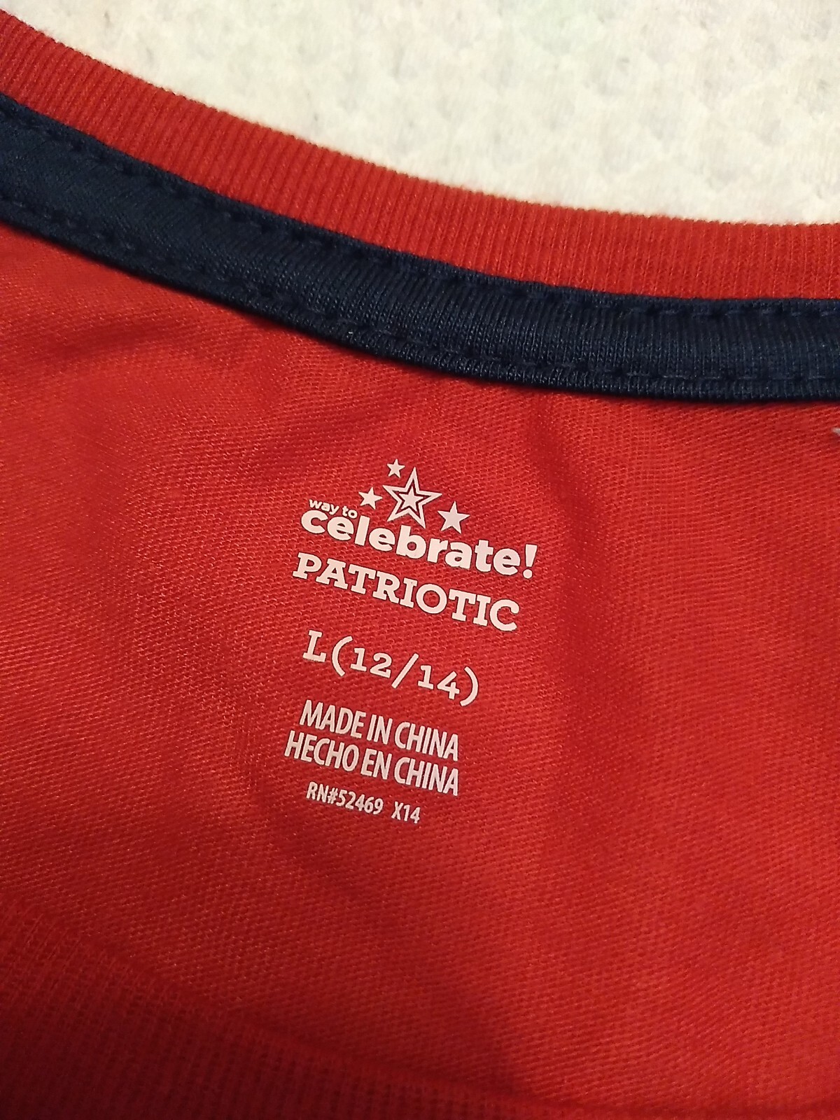 t shirt women SIZE LG 12/ 14 red patriotic