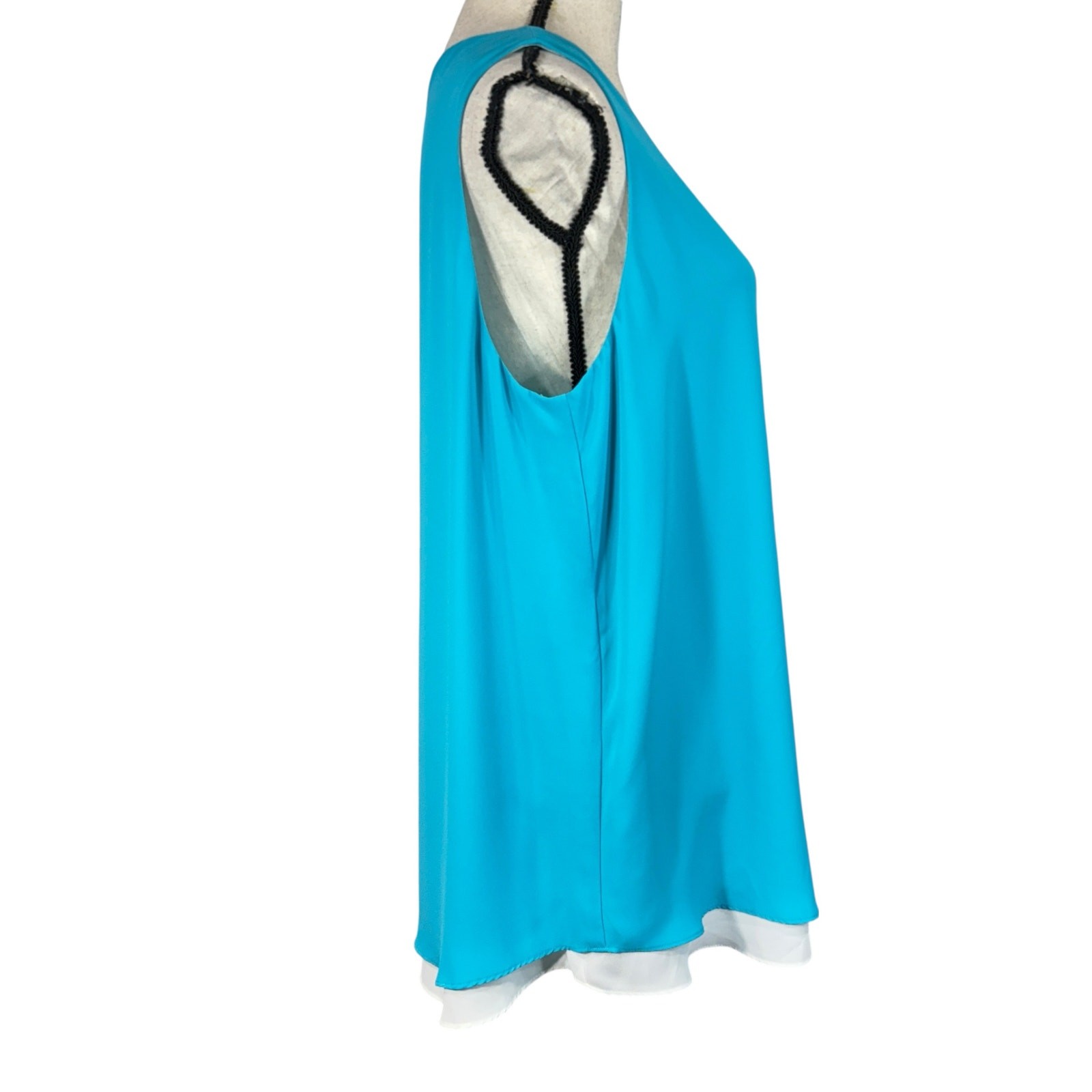 Cremieux Large Tunic Top Sleeveless Lined Rear Zipper Keyhole Neck Lightweight