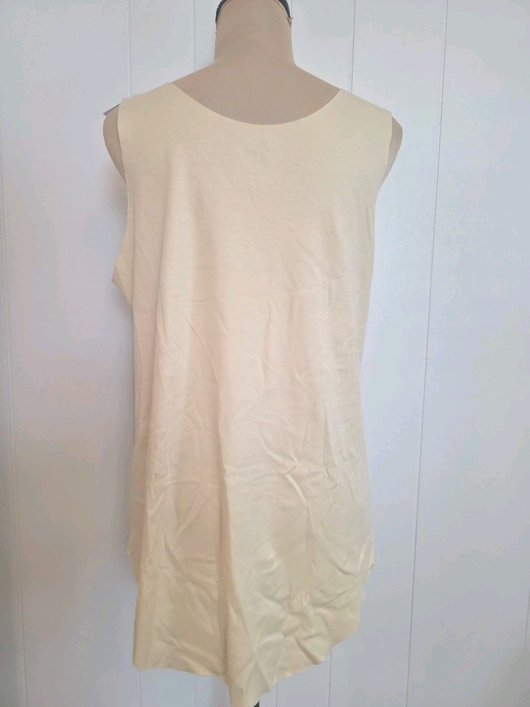 PLANET By Lauren G Scoop Neck SHIRTTAIL Tank Top Pale Yellow Size 2 US 10/14 NWT