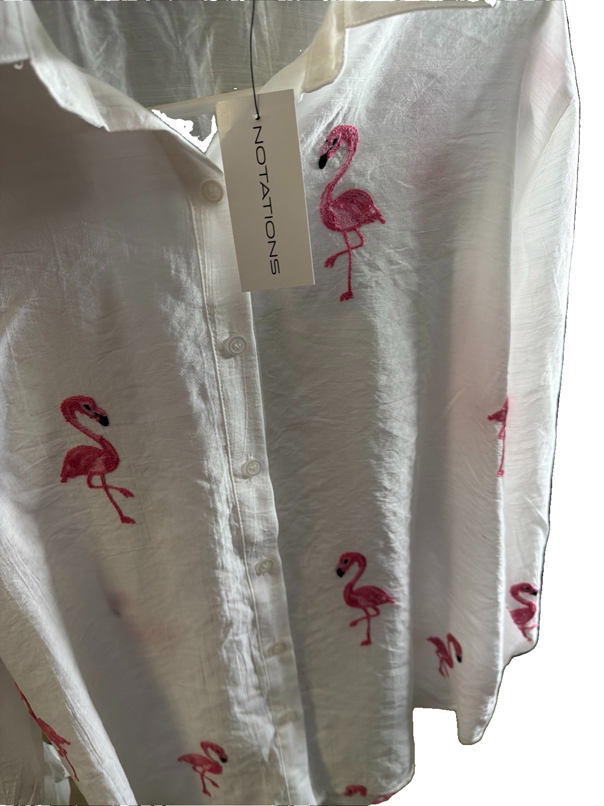 Womens Long Sleeve Top Blouse Size Large Made As Rayón Polyster Rn#167865
