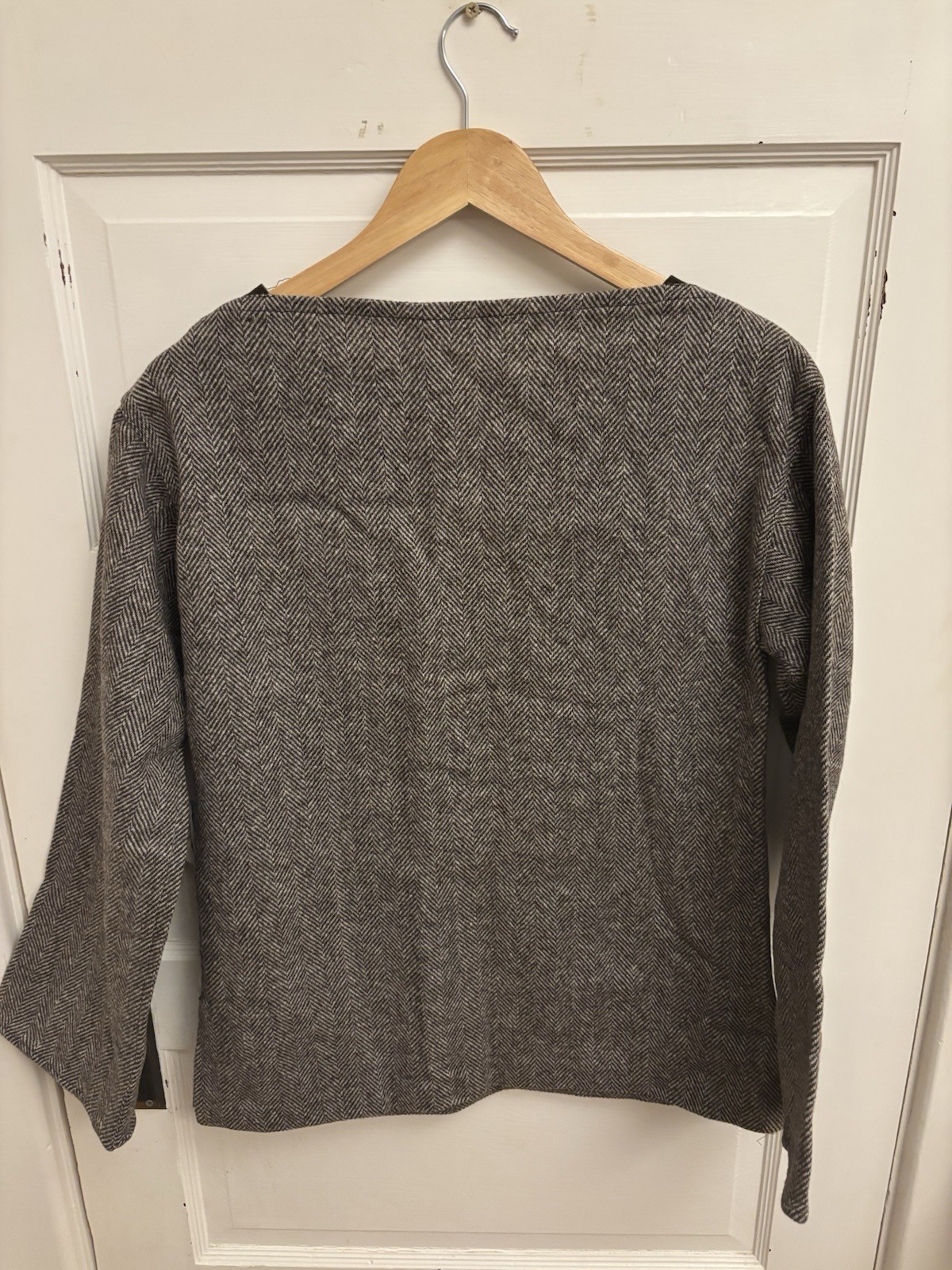 John Meyer Vintage 60s Women’s Brown 100% Wool Boatneck Top Pocket Size 10 New