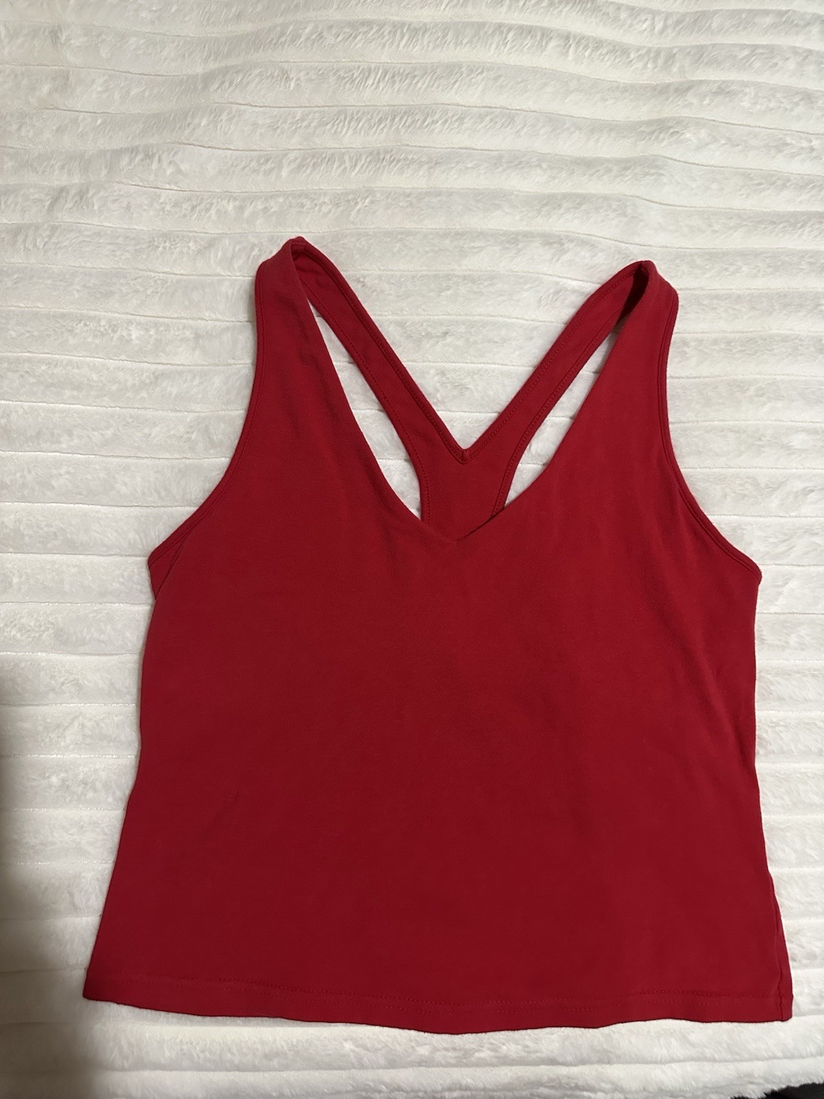 Moda International Y2K Racerback Tank Top With Built In Bra Size S Made In USA