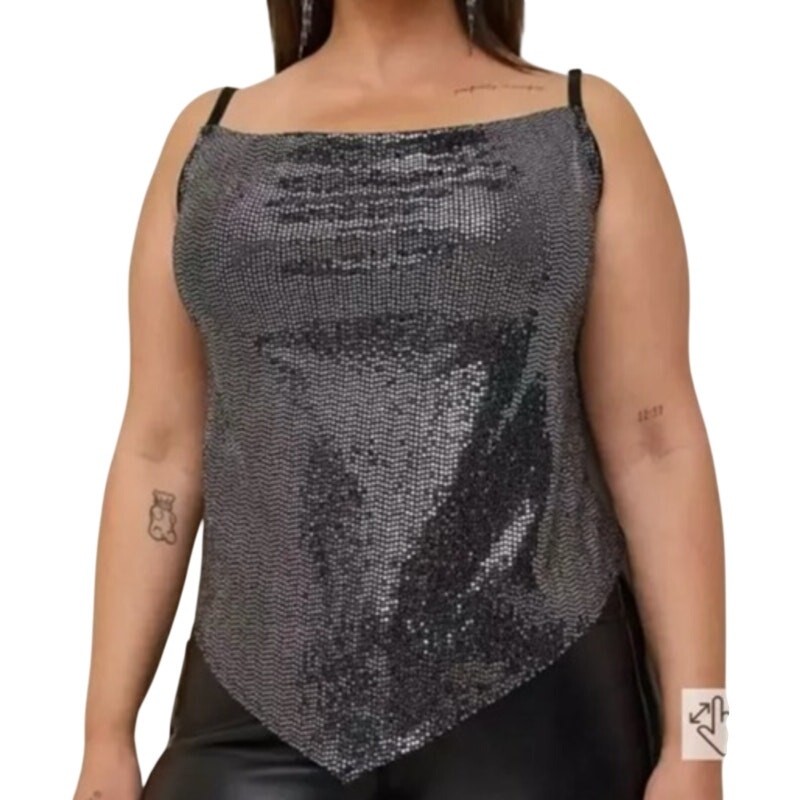 Torrid Silver Sequin Tank Top Plus Size 4X