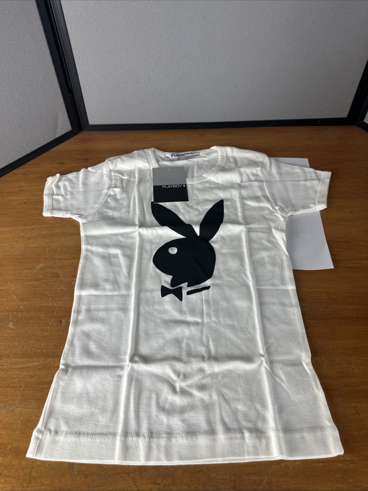Vintage 90s Playboy Bunny Logo T-Shirt White Womens XS/S New Old Stock