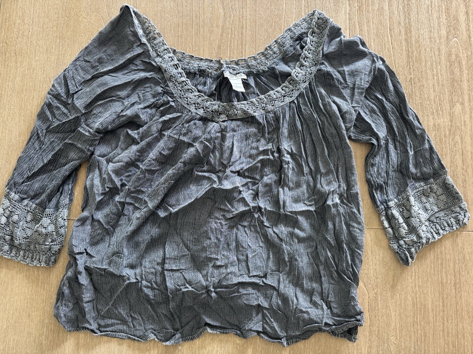 Cute Options Blouse Charcoal Size Large New