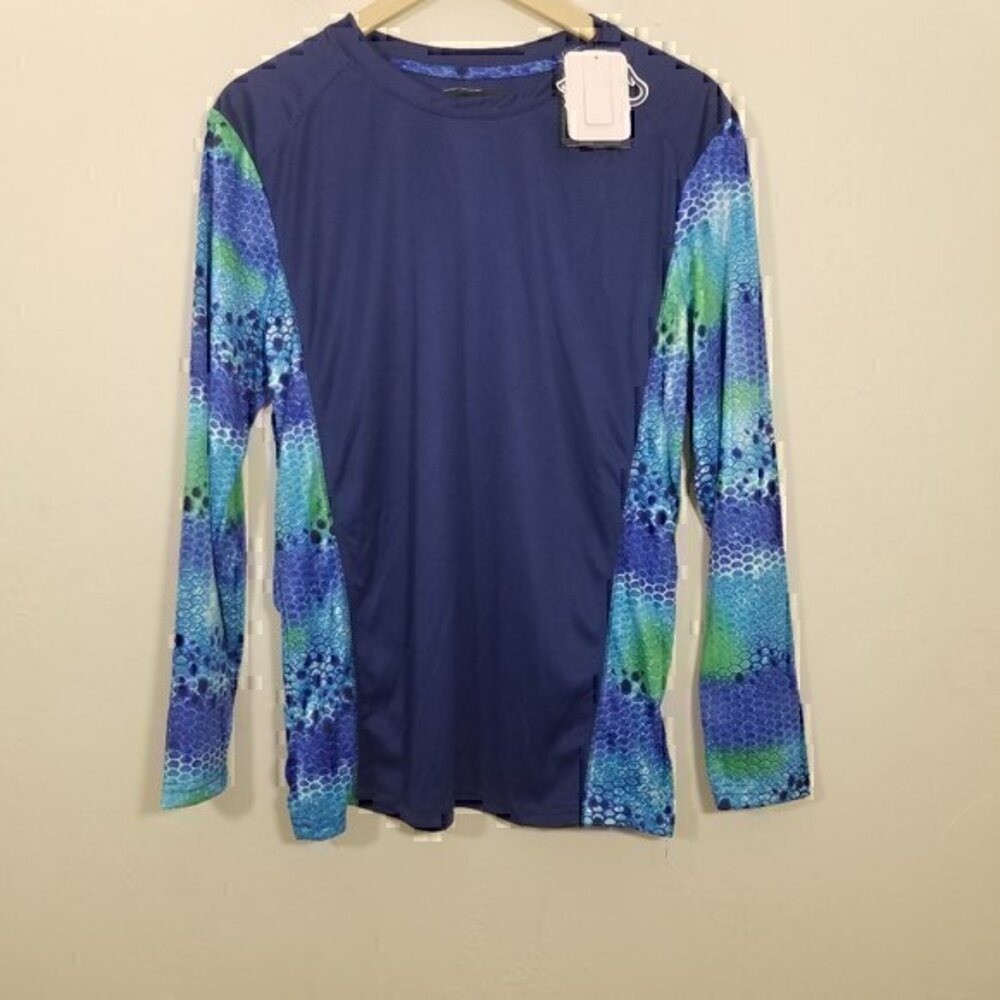 NWT Spicy Tuna Performance UPF Sun Protection Long Sleeve Fishing Shirt Size S