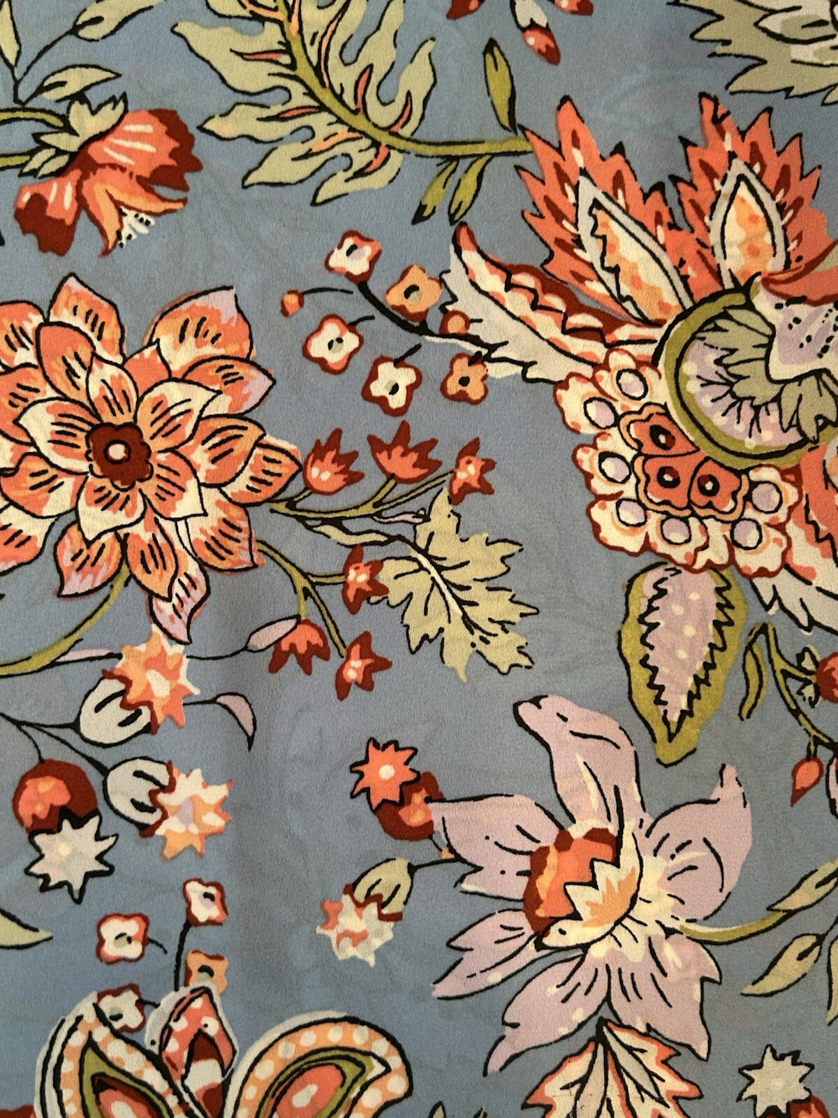 Light Blue Floral Blouse Smoke Free