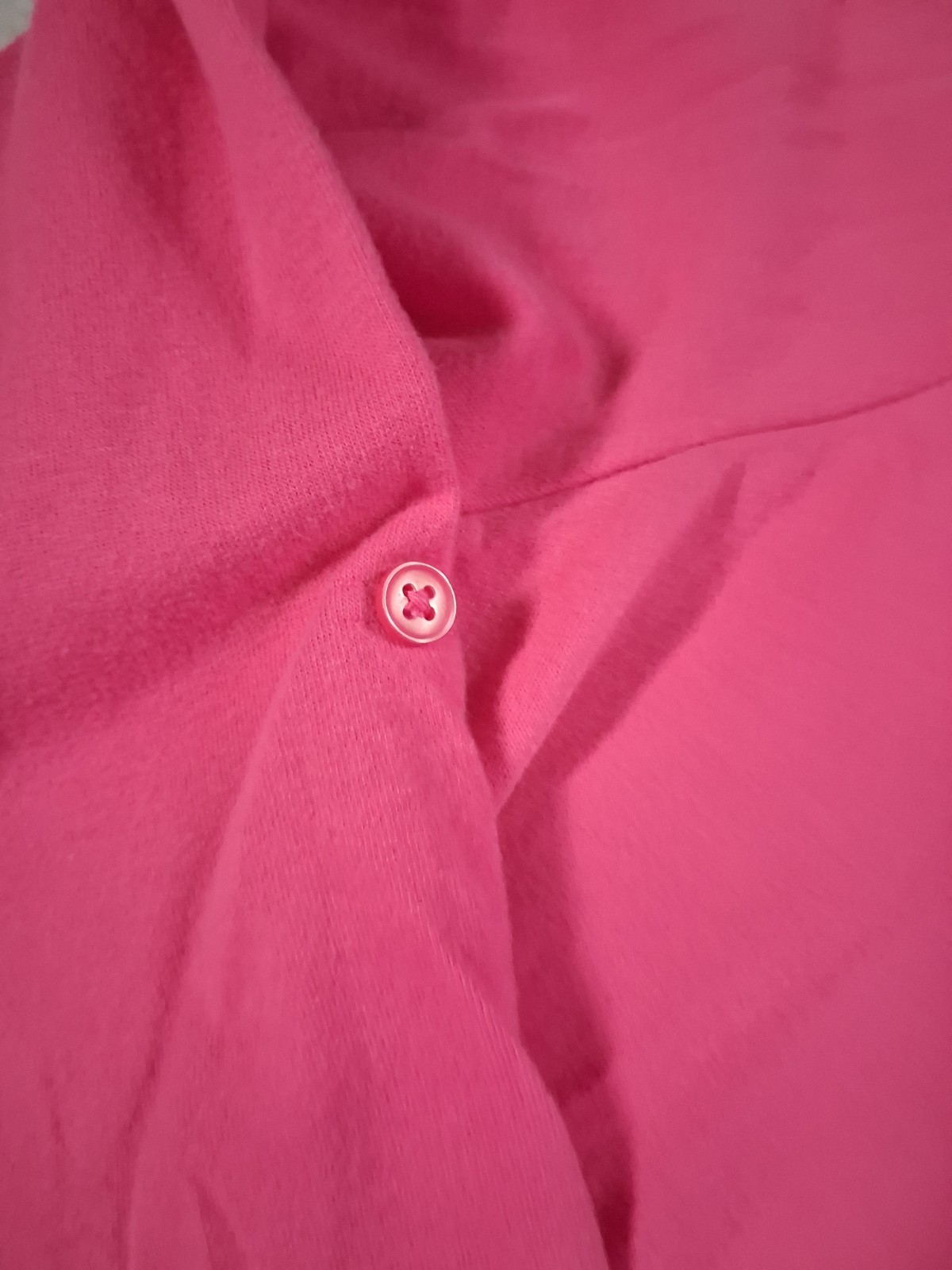 Simple Pleasures~Womens Pink,Thin,Cotton Blend,Round Neck,Button Accent Size 1XL
