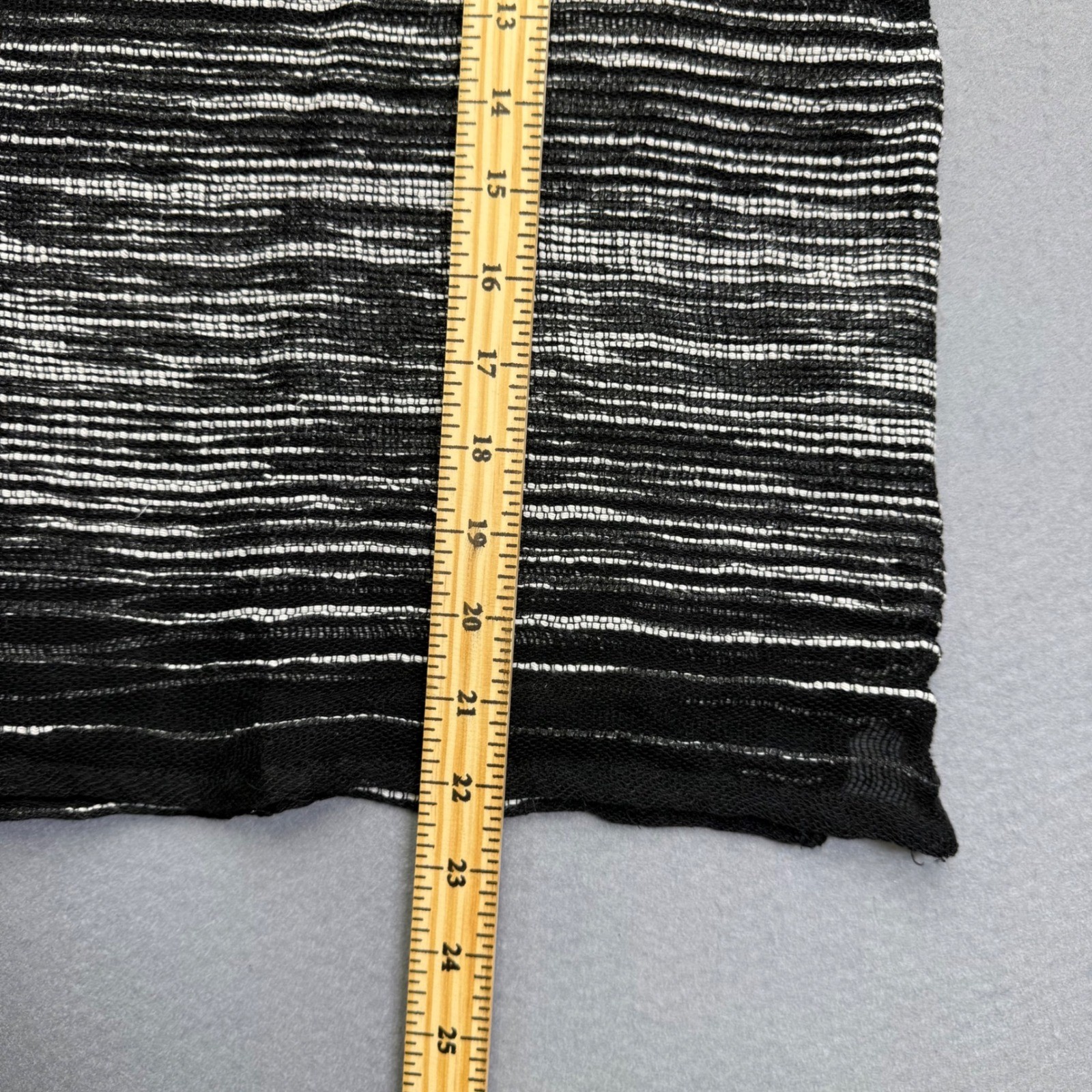 Eileen Fisher Organic Linen Blend Striped Boxy Knit Top Black White S/P S18PFA
