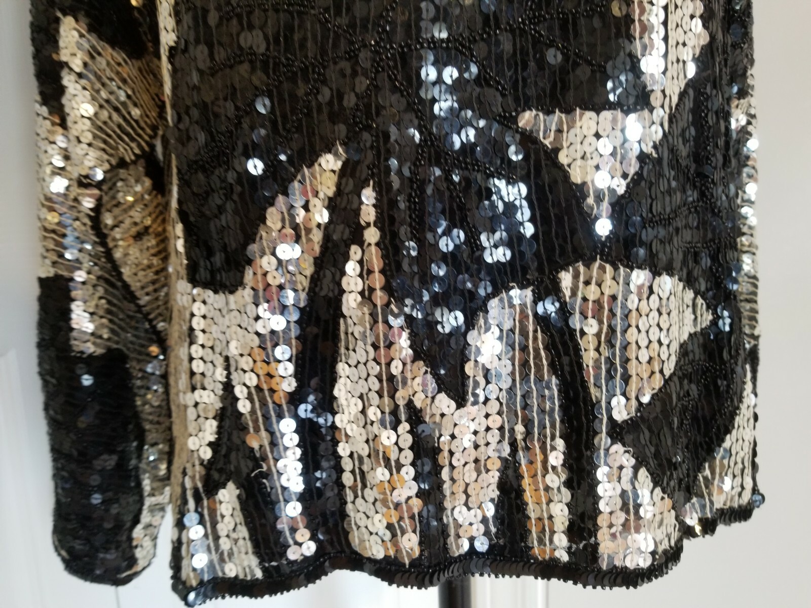 Gorgeous I MAGNIN Blouse Sequined Throughout Silk,Lined Size S/M