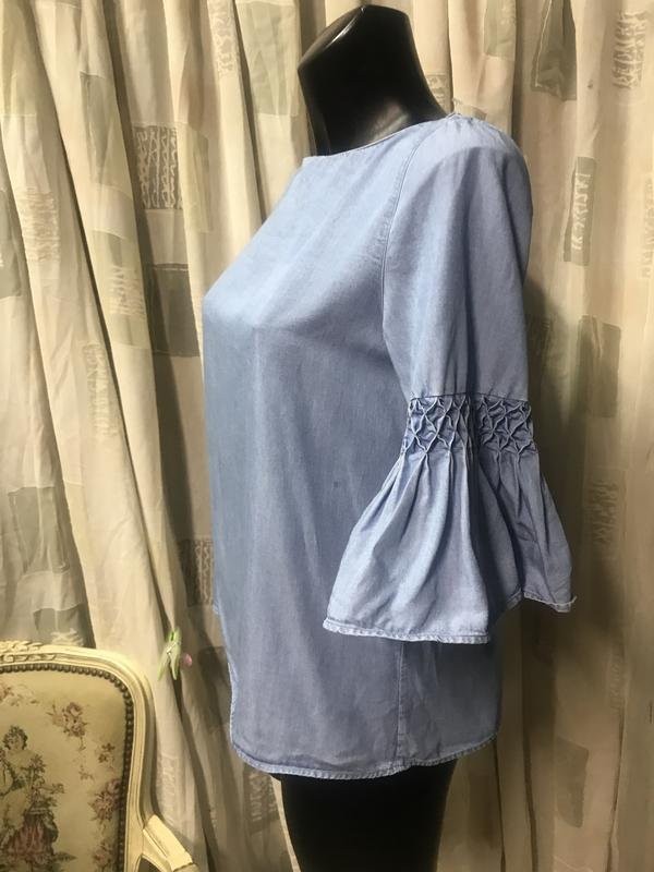 Women Massimo Dutti shirt blue lyocell 36