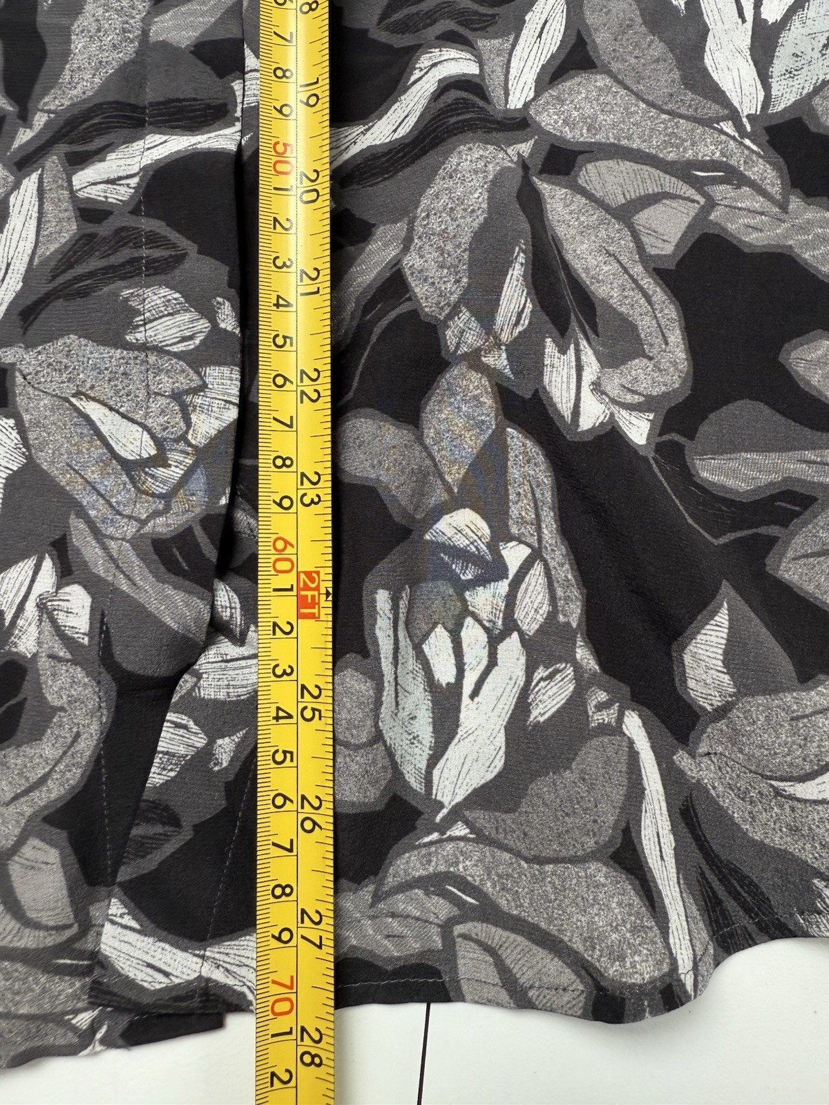 Paul Smith Blouse Womens XL Extra Large 46 Black Grey Floral Shirt Silk