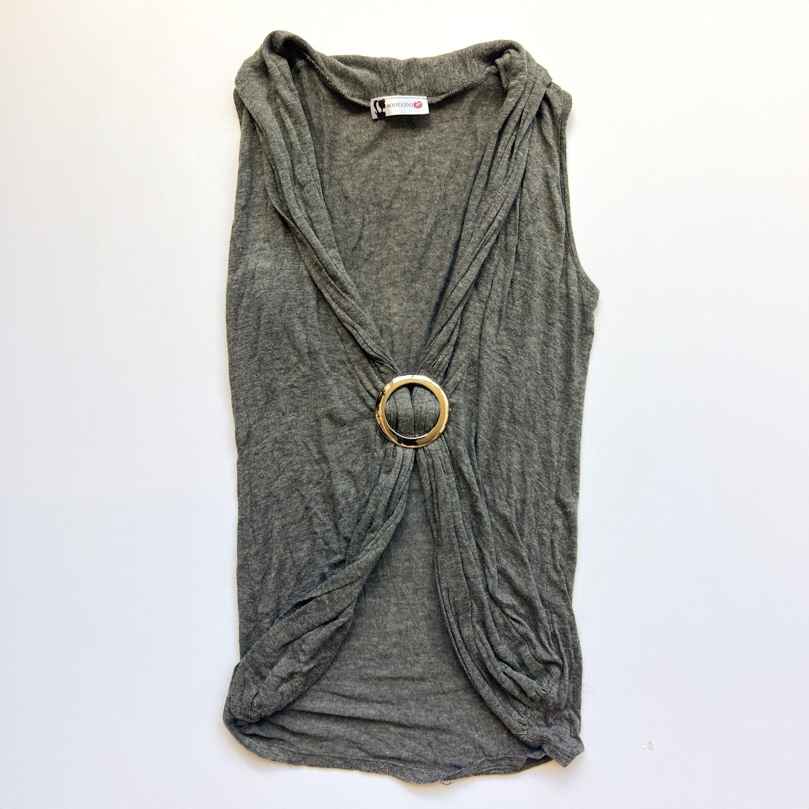 Y2K Body Central Gray Halter Cinched Top