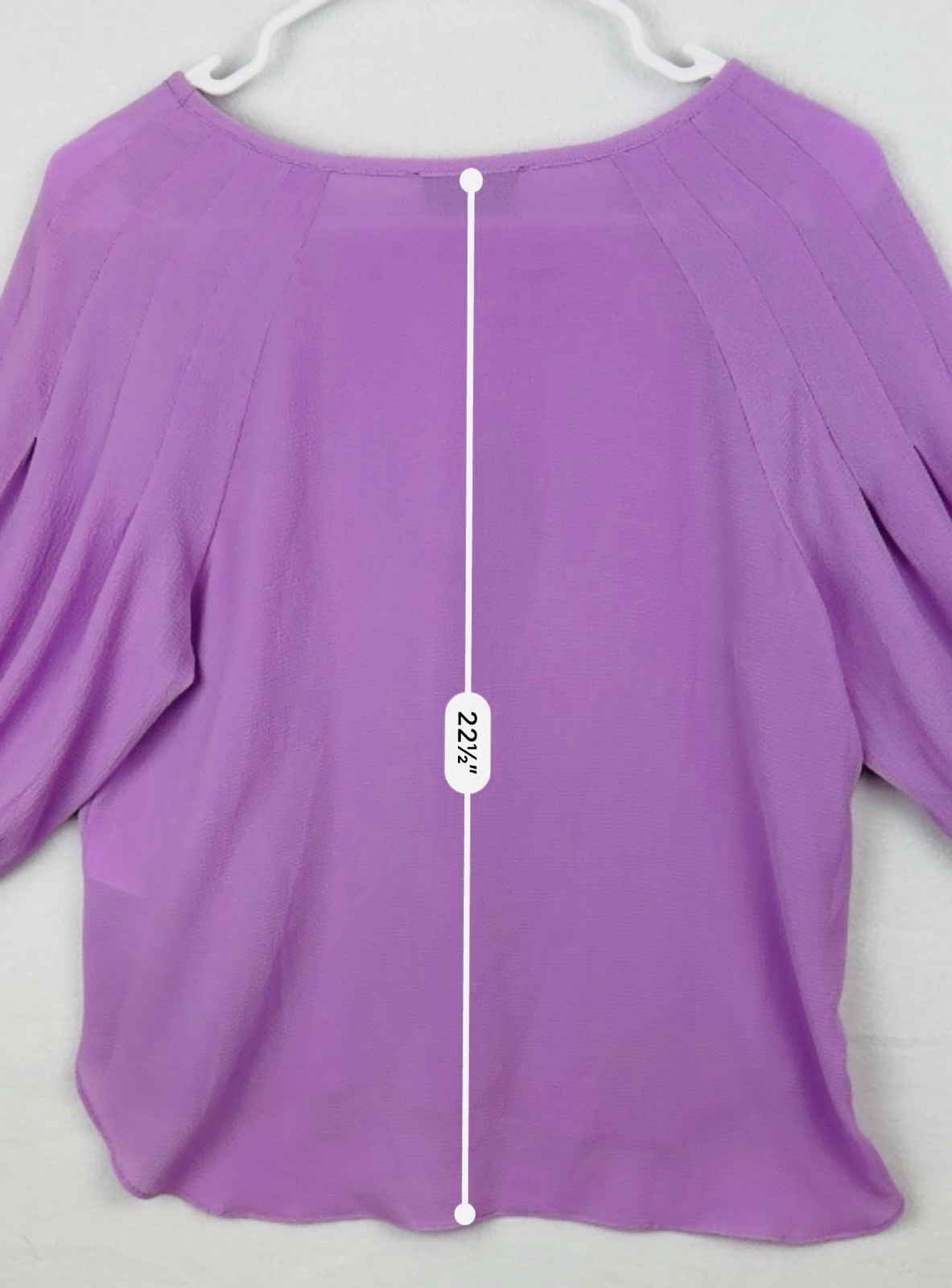 Highline Collective Lavender Blouse 3/4 Balloon Sleeve Pleated Top Size S