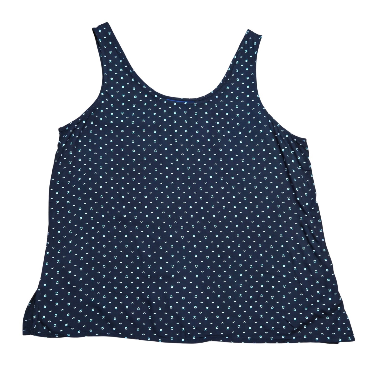 Simply Styled by Sears Navy Blue Geometric Print Scoop Neck Tank Top M