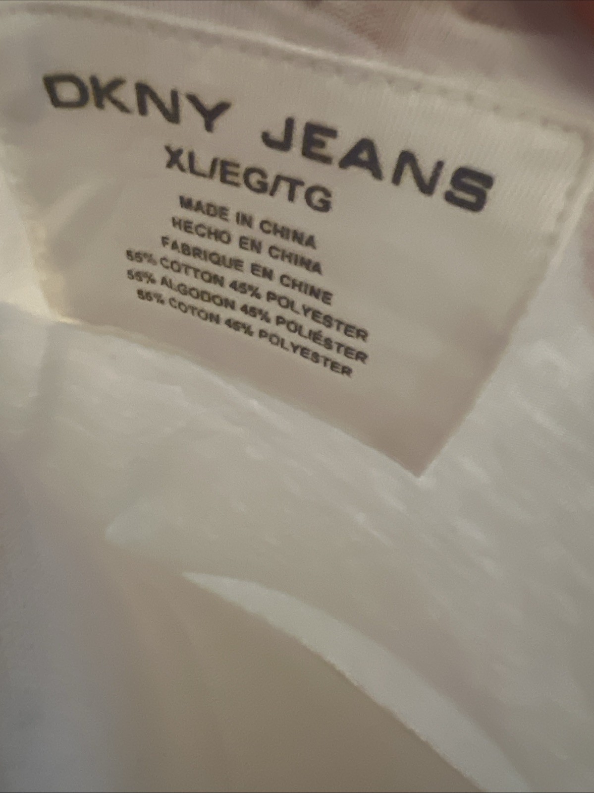 DKNY Jeans T shirt Womens XL Logo White Beachy Live For the Moment Graphic Gold