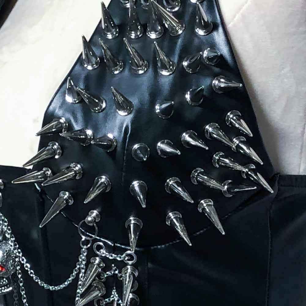 Goth Tops Spiked Gothic Tank Y2K Emo Clothing Punk Rock Clothes Vkei Grunge Q2