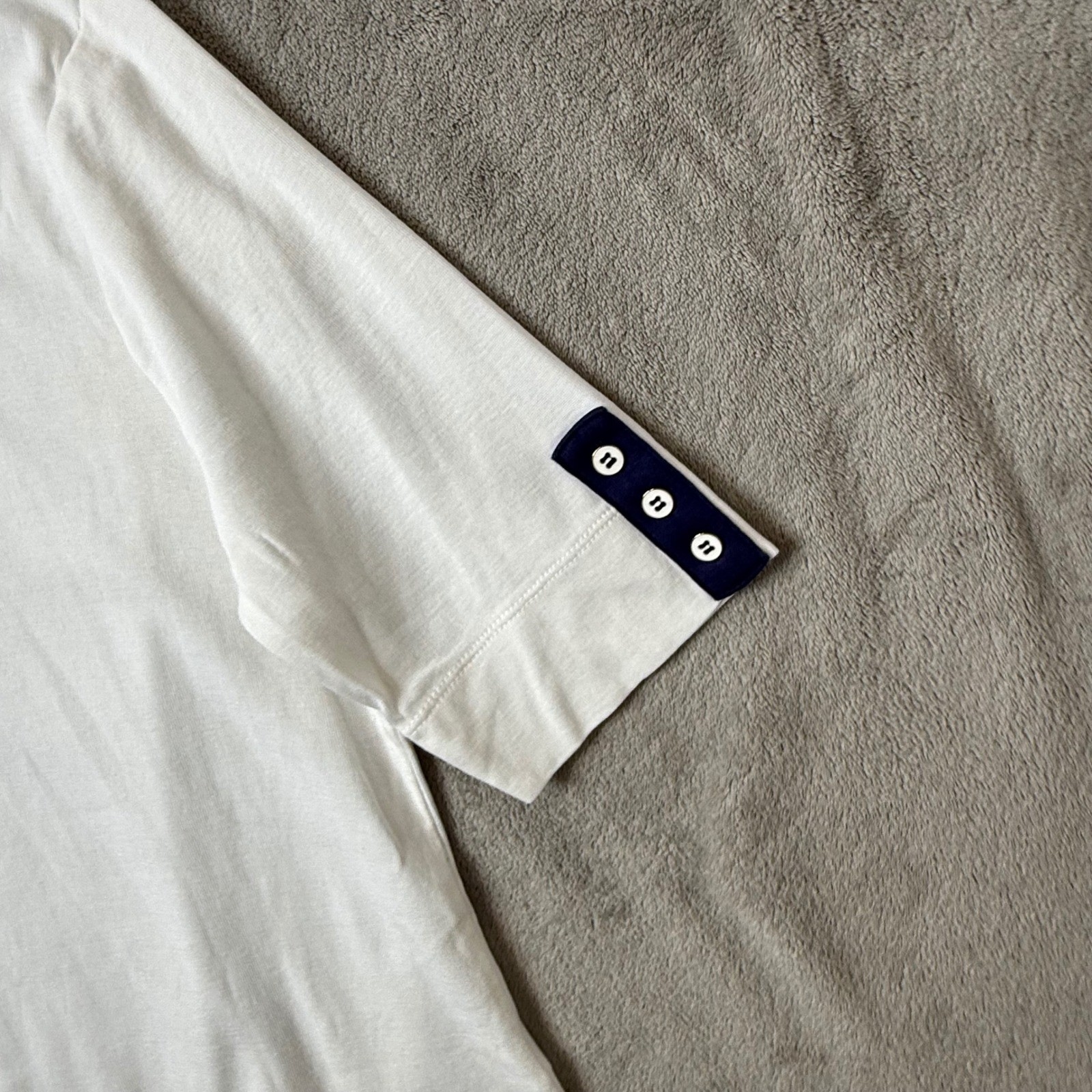 Chico’s Pima Cotton Bateau Neck Tee Size M White Nautical Preppy Sailing Sailor