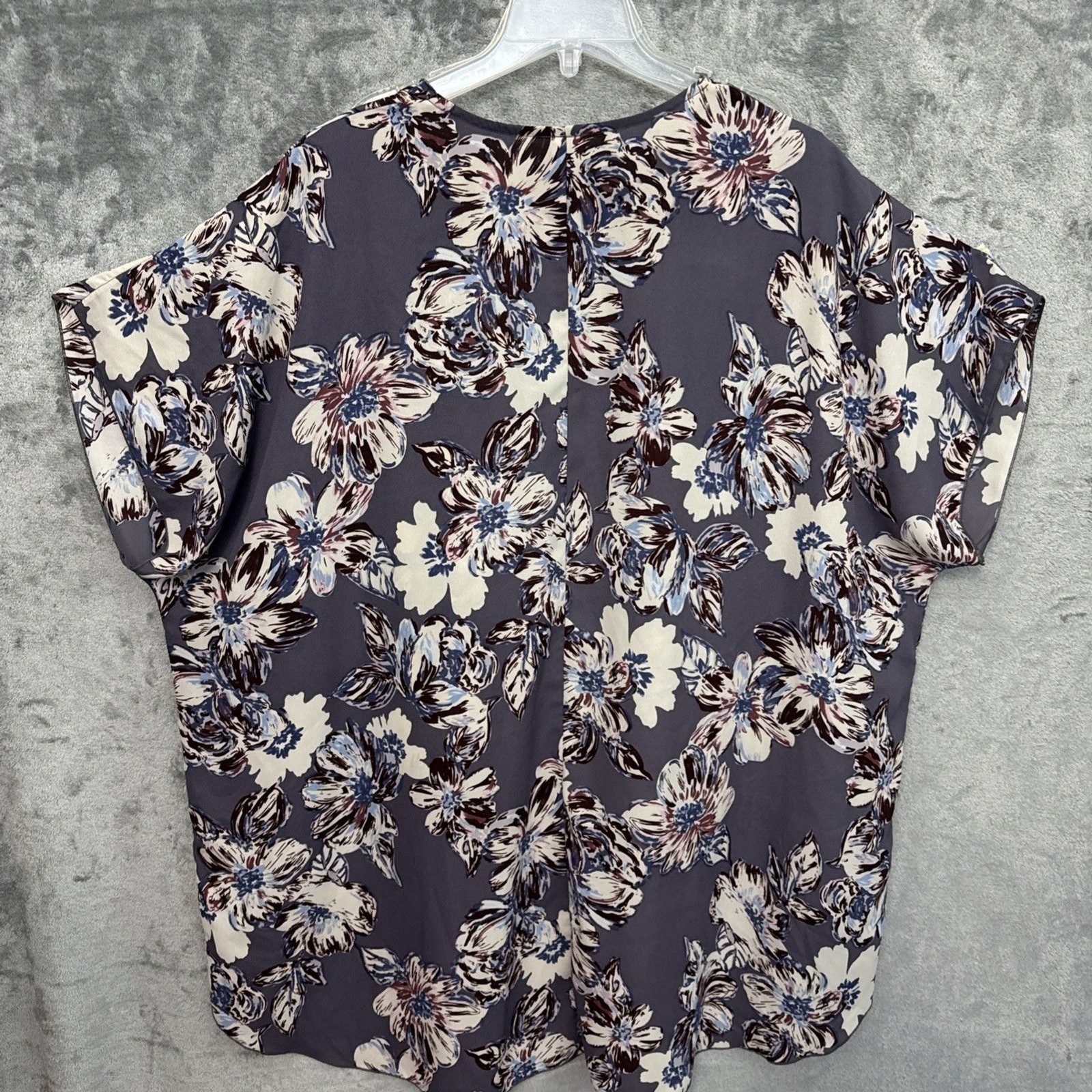 I Joah Kimono Lg tunic gray purple blue Made USA lightweight