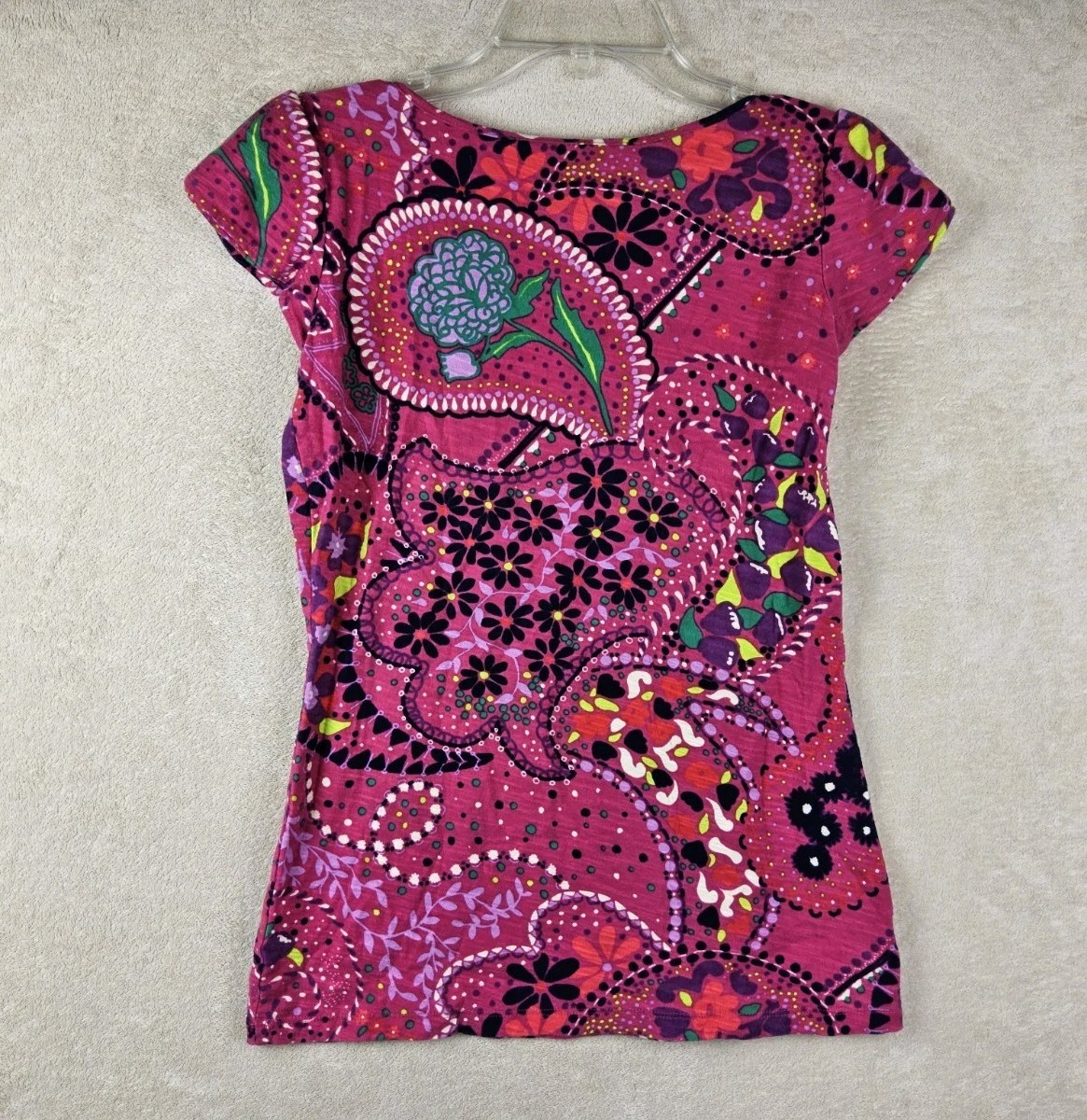 Lilly Pulitzer Women’s Floral Cotton Short Sleeve T-Shirt Top Size S