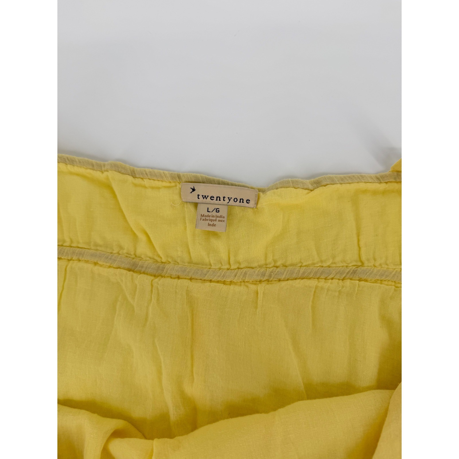 Twentyone Yellow Cotton Boho Cami Top Floral Embroidery Empire Waist Large