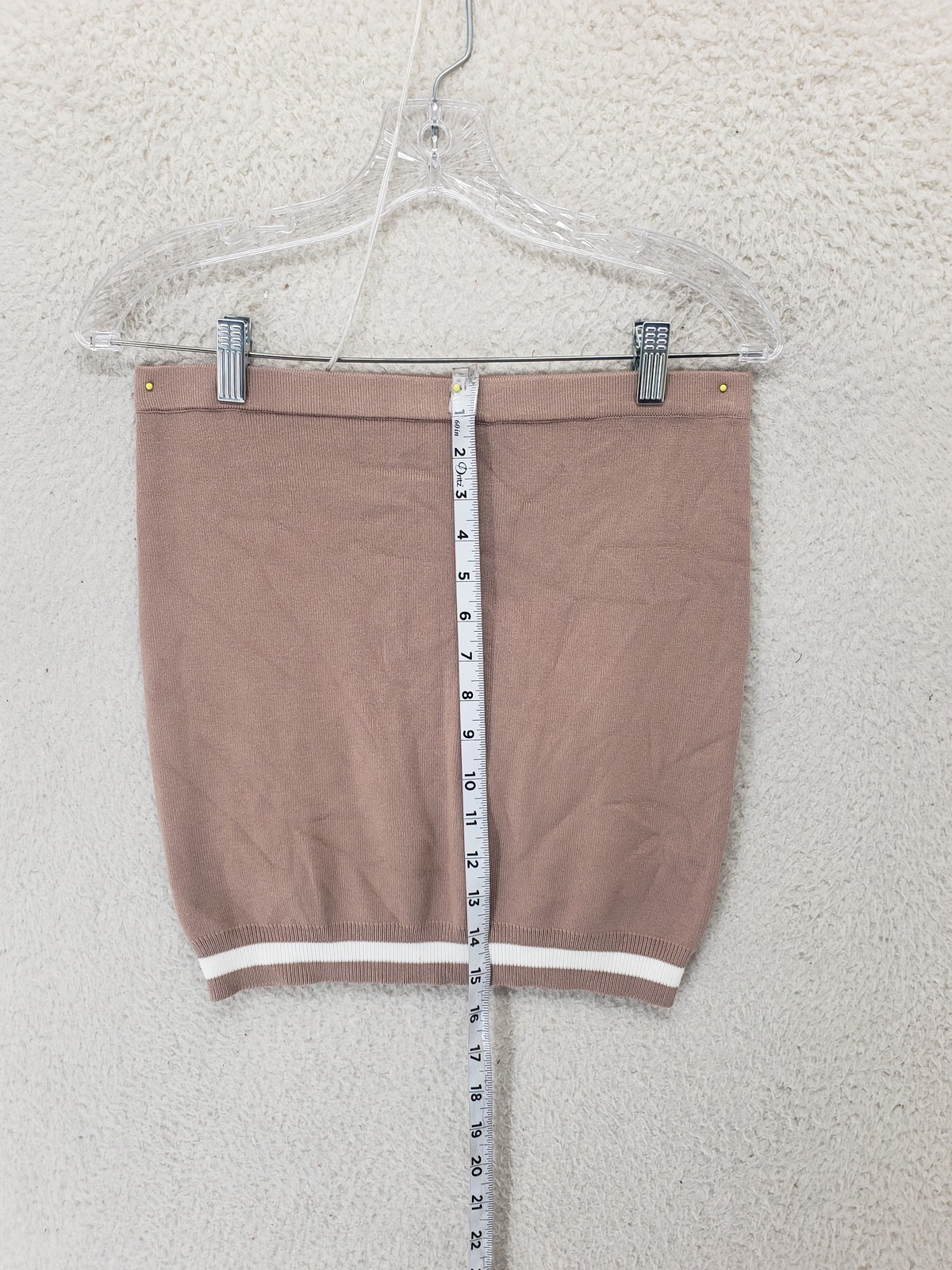 Superdown Tube Top Womens Medium Brown Knit Strapless Pullover Retro Stripe Trim
