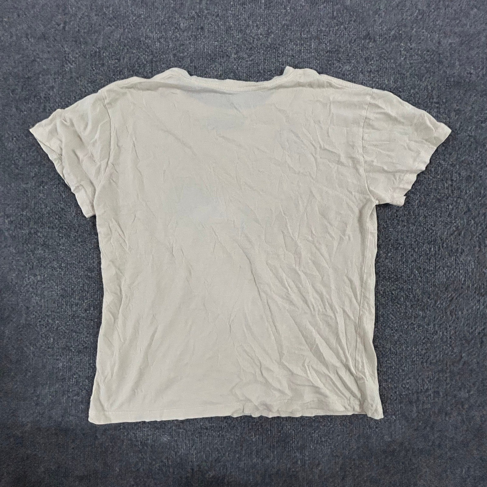 The Rolling Stones T-Shirt Womens Size M Beige Cotton Graphic Band Tee Star Logo