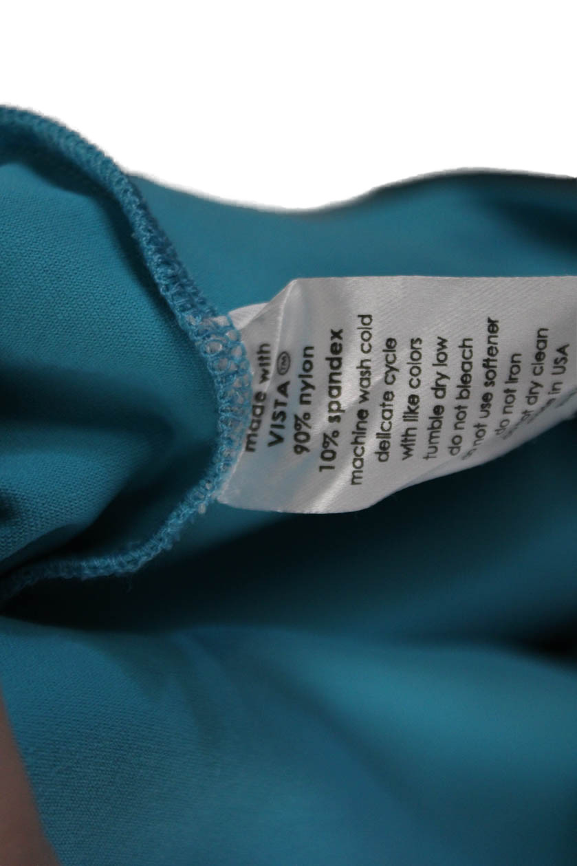 Susana Monaco Womens Spandex Sleeveless Fold Over Tub Top Blue Size S