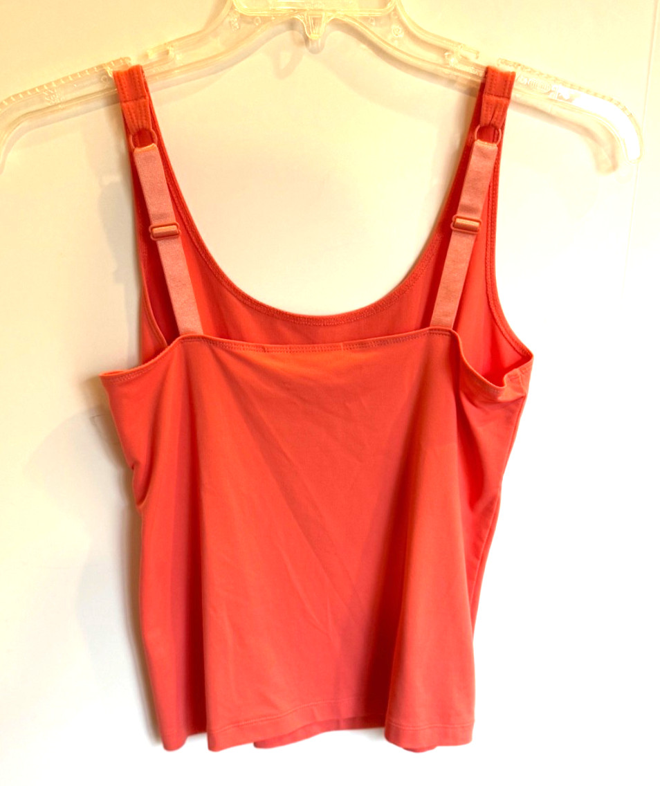 CHICO’s Tank Coral Salmon Scoop Neck Stretch Adjustable Strap Size 1 Small Med