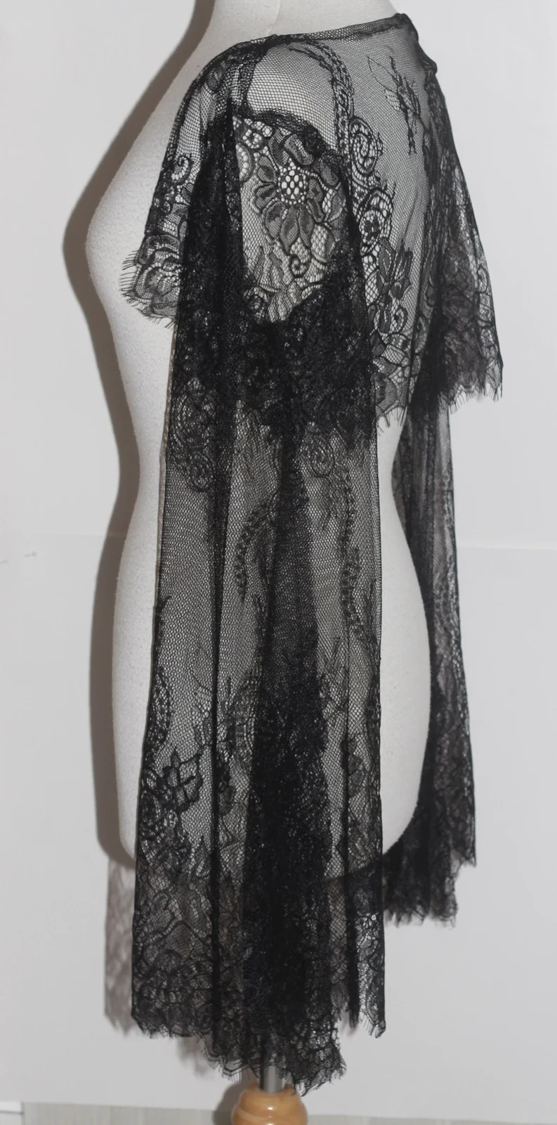 Gothic Lace Shrug Romantic Victorian Vampire Sleeves Black Whimsigoth Shawl