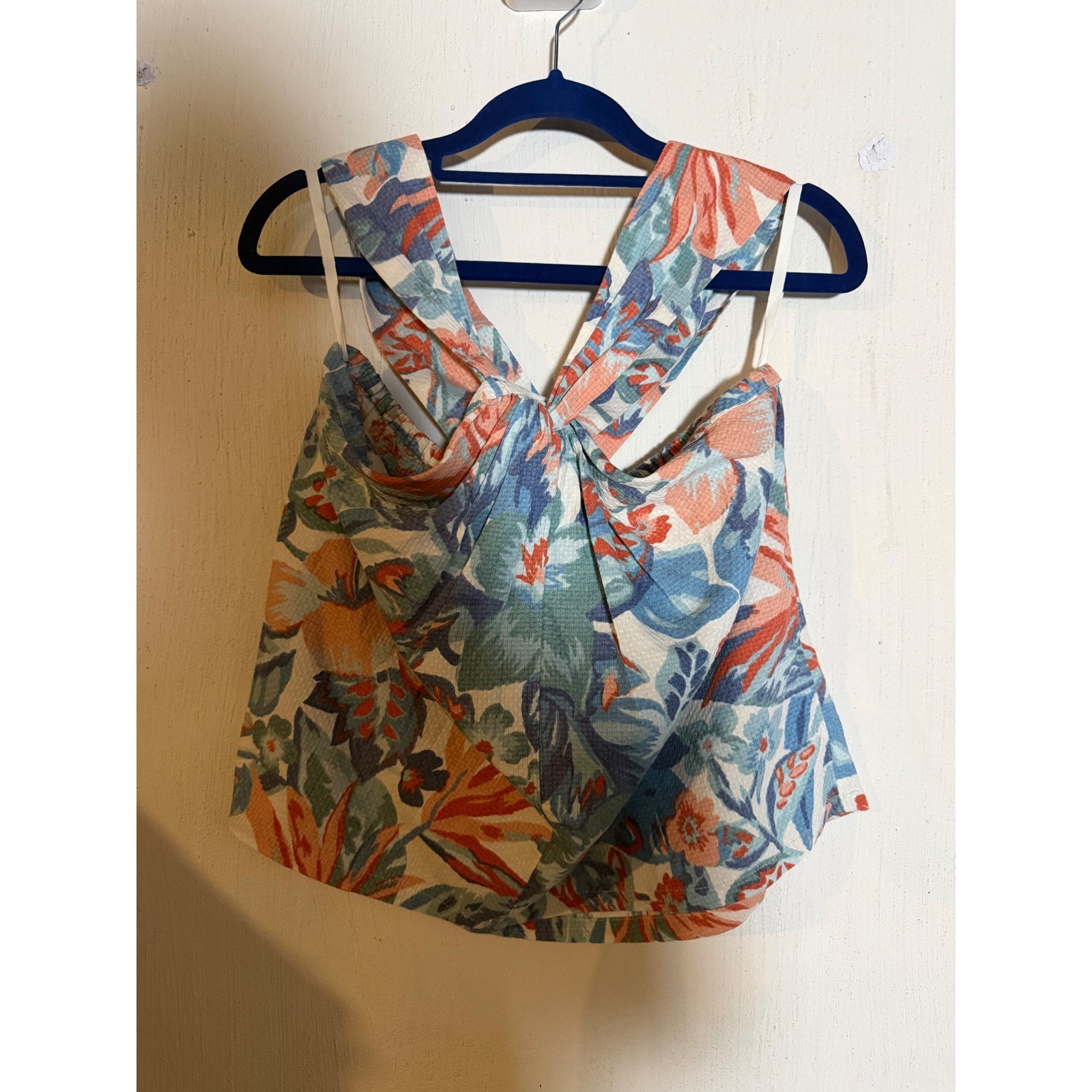 Faherty Bay Twist Top Paradise Blossom Floral Organic Cotton Tank Sz M NWT