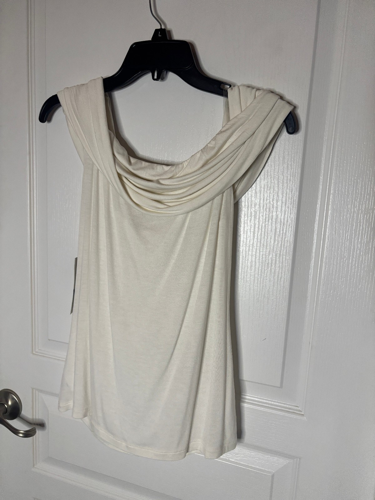 Worthington Junior Cream Cowl Neck Sleeveless Blouse Top Size Medium NEW