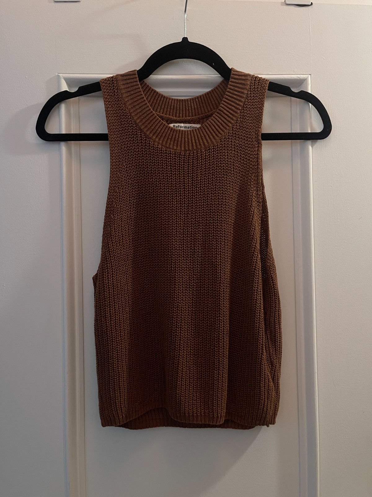 Reformation Lilac Top Ribbed Brown Knit Sweater Tank Size M *Read Description*
