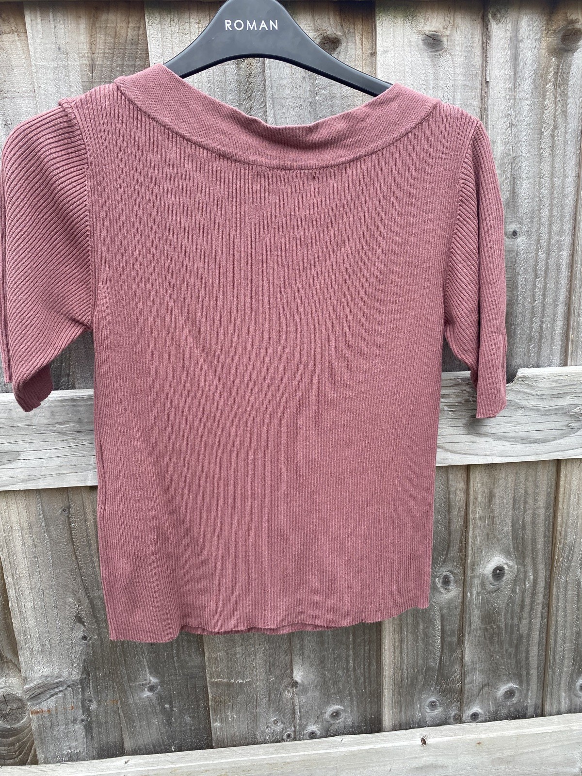 JDY Dusky Pink Half Sleeve Size Medium Ribbed Soft Stretch T Shirt👍🥰👍